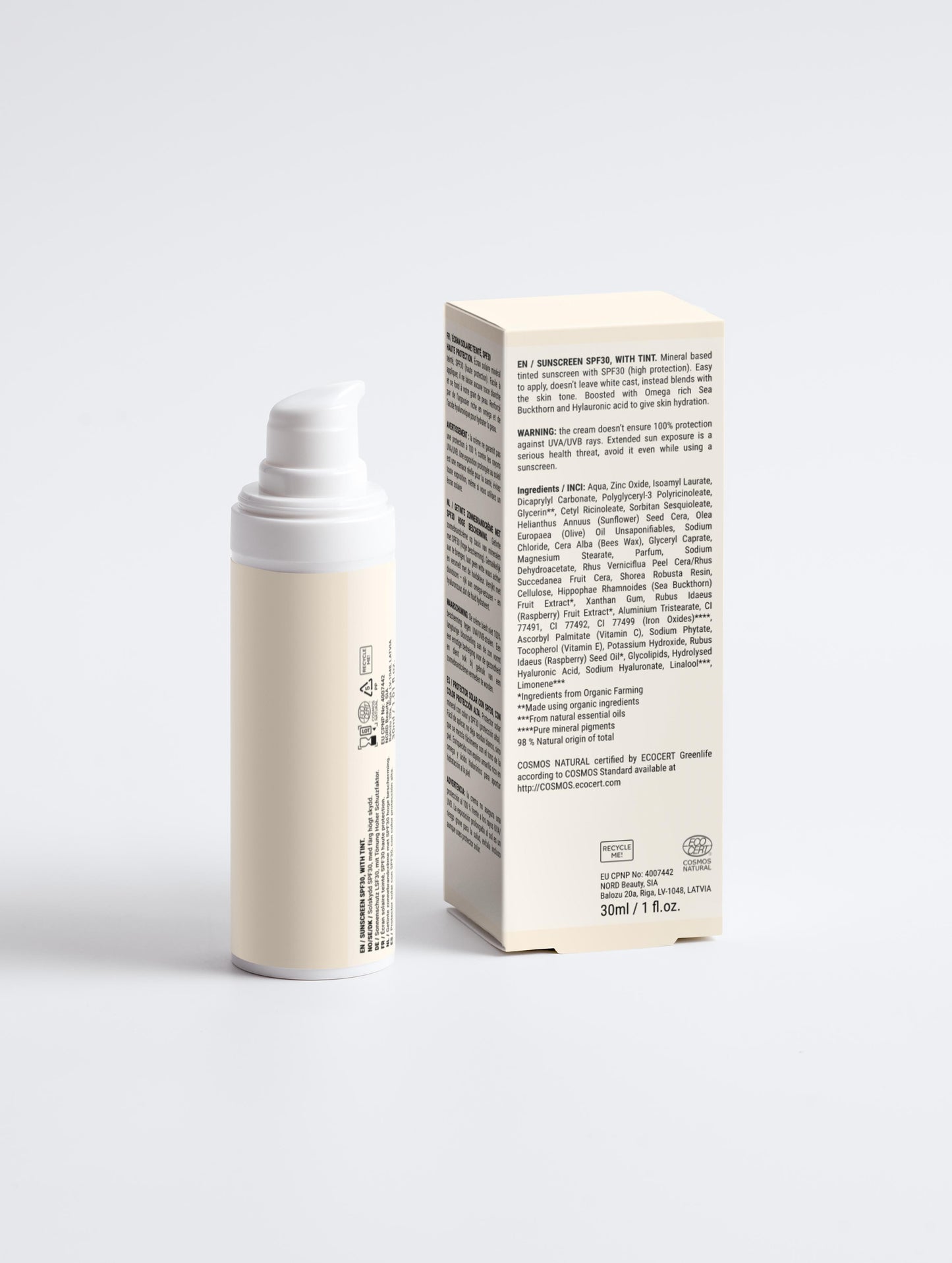 Sonnencreme SPF30, mit Tönung - 30ml - Brilléa (9087490359620)