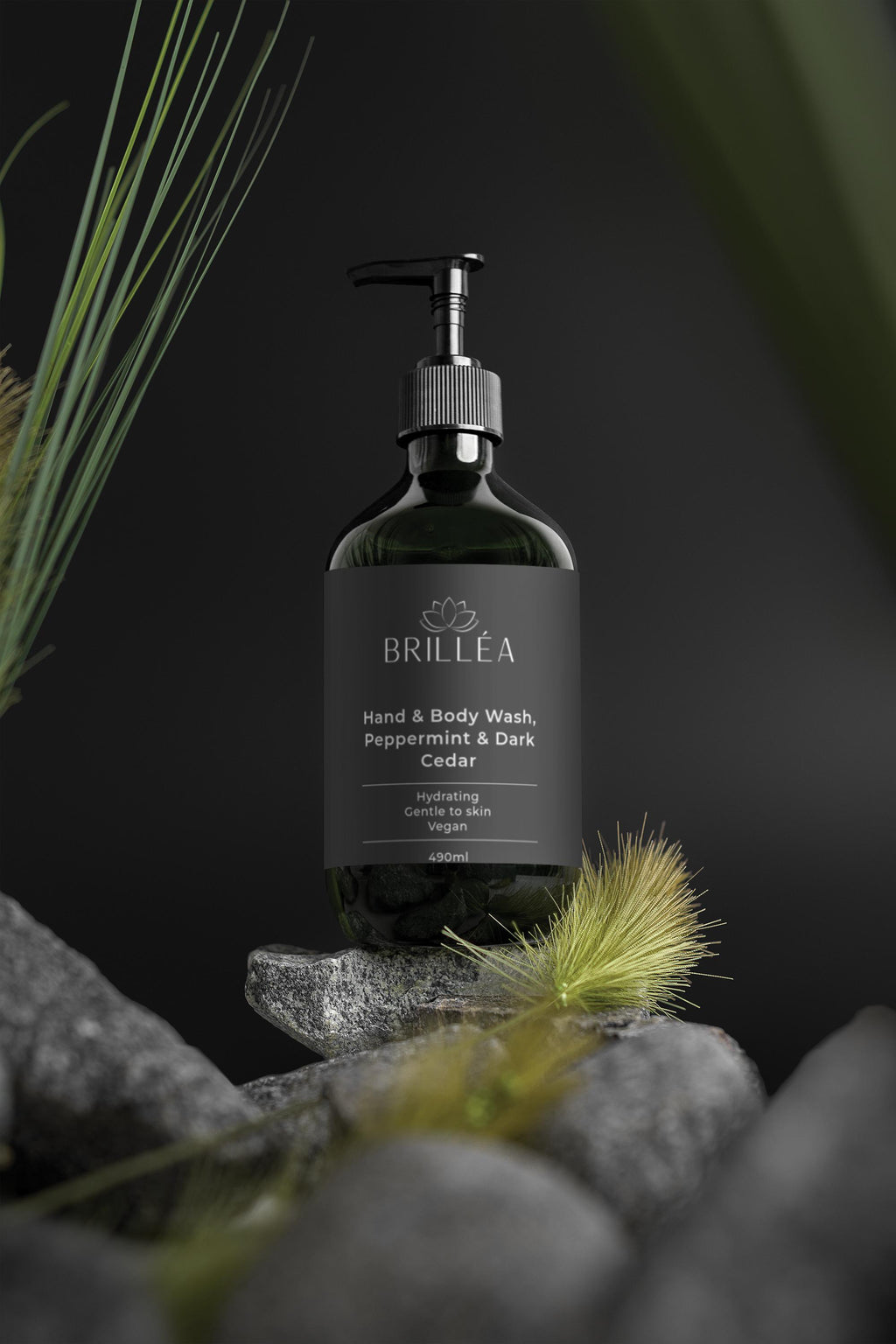Naturseife Hand & Body Pfefferminze & Dunkle Zeder - 490ml