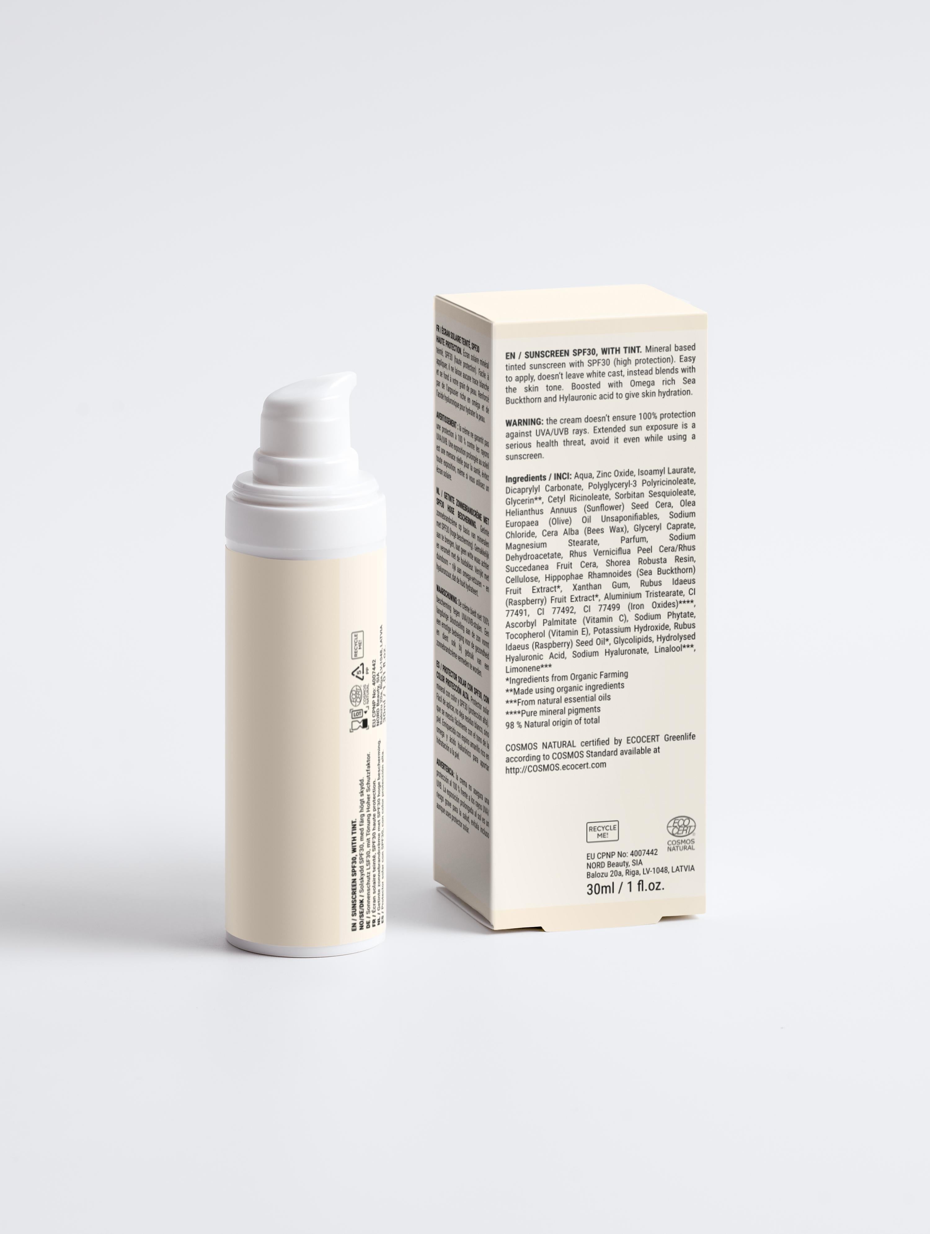 Sonnencreme SPF30, mit Tönung - 30ml - Brilléa (9087490359620)